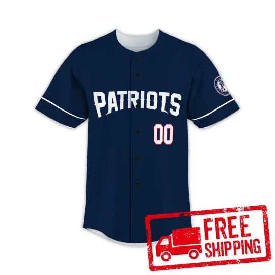 Discover Custom Personalized New England Team Football AOP Baseball Jersey #2, Lot S-5XL