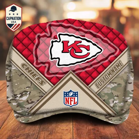 Discover Kansas City Chiefs Jeff Cap football Golf Cap football Newsboy Cap Flat Cap Gift For Men