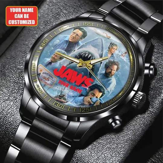 Discover CUSTOM Jaws Black Stainless Steel Watch Christmas Gift GNE3463