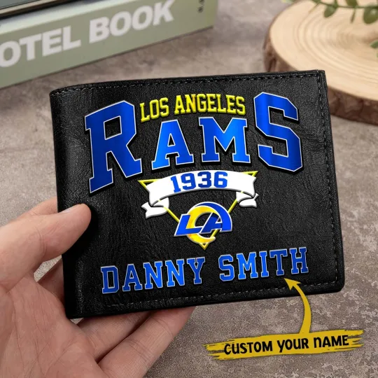 Discover Personalized Los Angeles Football Ramss Team Men Leather Wallet Gift For Him
