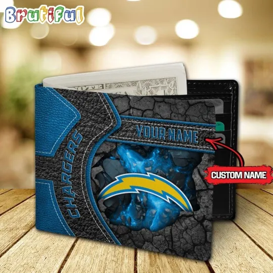 Discover Los Angeles Football Team Chargerss Custom Name Men’s Leather Wallet