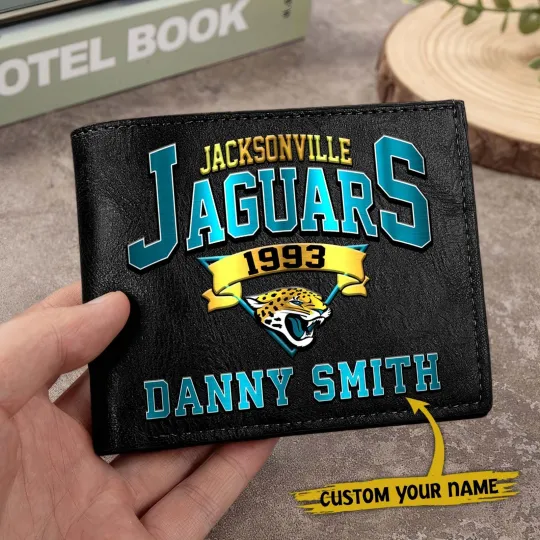 Discover Personalized Jacksonville Football Jaguarss Team Men Leather Wallet Gift For Him