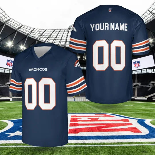 Discover Custom Personalized, Denver Team Football AOP Jersey #2, Lot S-5XL