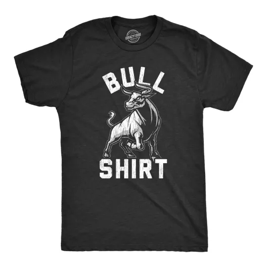 Discover Mens Bull Shirt T Shirt Funny B.S. Punny Sarcastic Graphic Novelty Tee