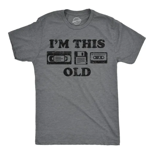 Discover Mens Funny T Shirts Im This Old Sarcastic Retro Video Tape Graphic Novelty Tee