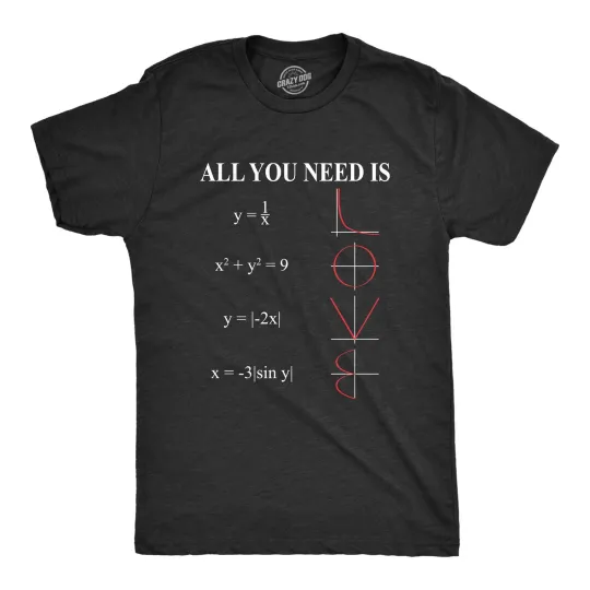 Discover Mens All You Need Is Love Equation T Shirt Funny Nerdy Math Tee