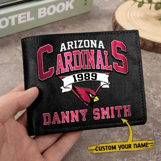 Discover Personalized Arizonna Football Cardinalss Team Men Leather Wallet Gift For Him