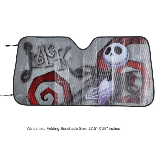 Nightmare Before Christmas Jack Car Sun Shade for Front Windshield Folding Car Sun Visor