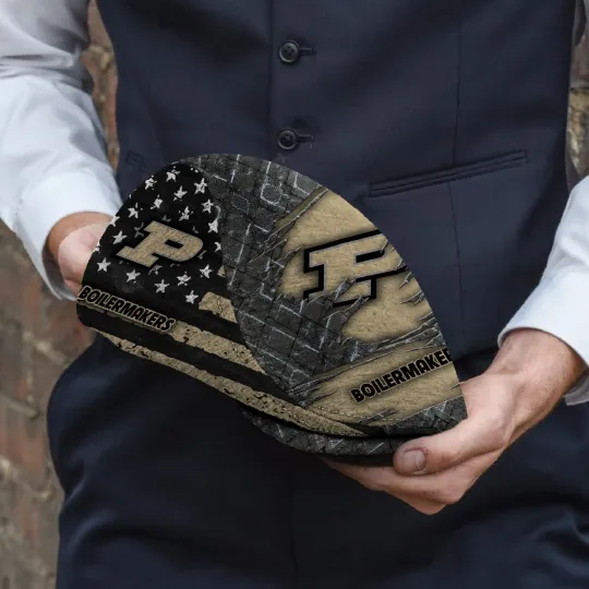 Purdue Team Boilermakers Jeff Cap NCAA Jeff Cap Newsboy Flat Golf Driving Hat