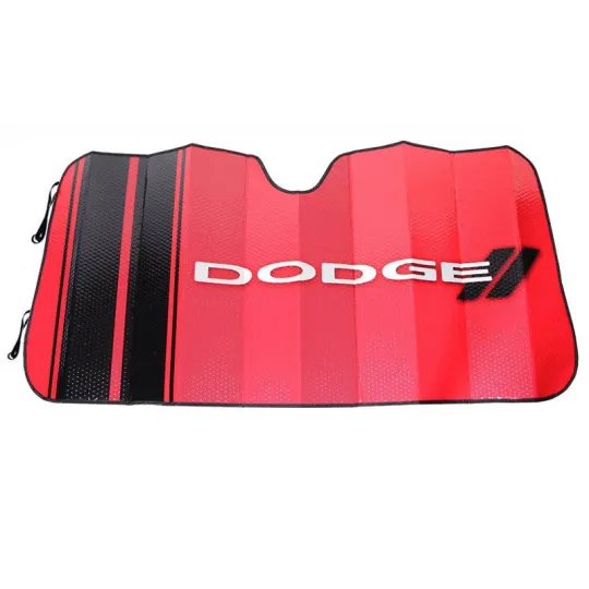 Discover DODGE Red Elite Car Sun Shade for Front Windshield Accordion Folding
