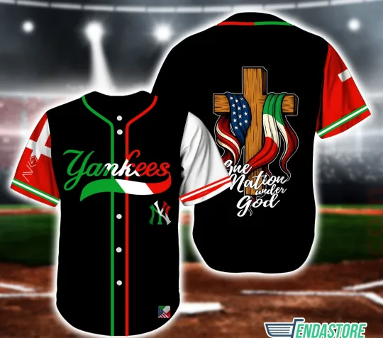 Discover New Yoorrk God One Nation Italian American Heritage Jersey - All Size