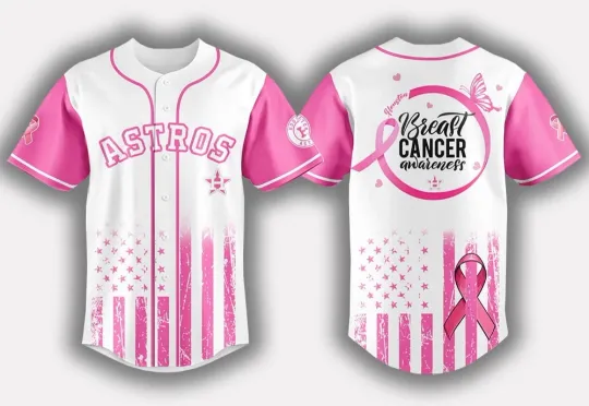Discover Astros x Breast Cancer Awareness Game Night Jersey - All Size