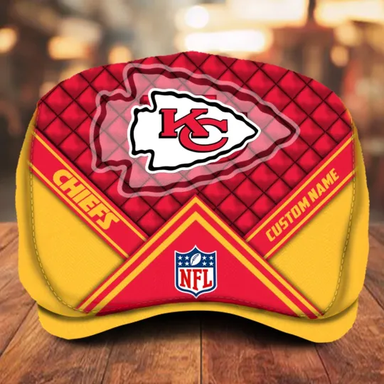Discover Kansas City-Chiefs Jeff Cap football Newsboy Cap football Flat Cap football Jeff Cap For Men