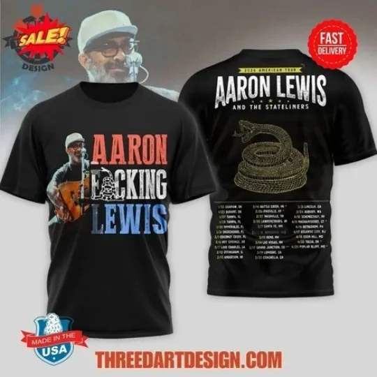 Discover Aaron Lewis 2026 American Tour 3D T-Shirt S-5XL
