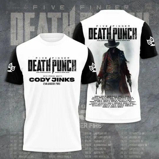 Five Finger Death Punch Tour 2026 3D Shirt