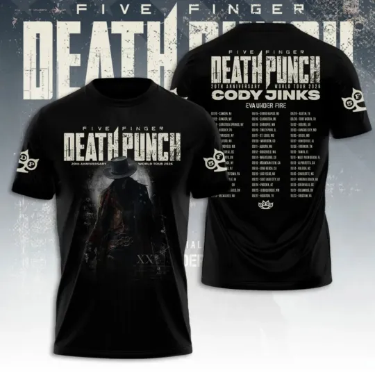 Discover Five Finger Death Punch Tour 2026 3D Shirt