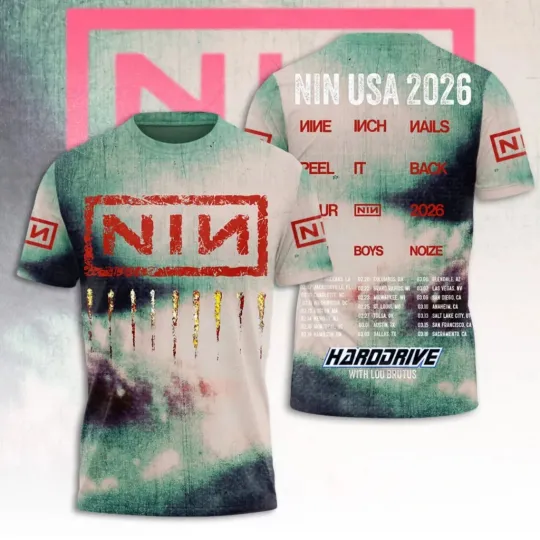 Discover Nine Inch Nails Tour 2026 3D Shirt