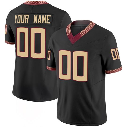 Discover Florida State Inspired Black Gold College Football Jersey Custom Name & Number, Personalized Unisex Fan Shirt, Game Day Gift for Him Her