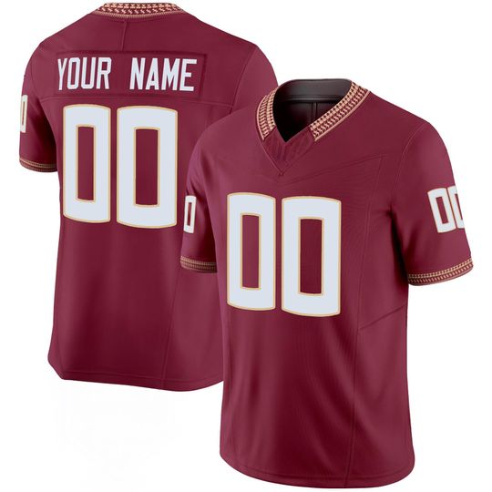 Discover Florida State Inspired Garnet Gold College Style Football Jersey Custom Name & Number, Personalized Unisex Game Day Fan Shirt Gift