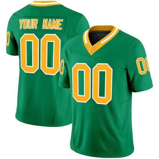 Discover South Bend Style Embroidered Full Logo Football Jersey Custom Name Number Green Gold College Fan Gear Personalized Gameday Shirt
