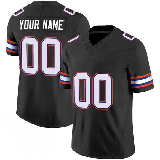 Florida Inspired Black College Football Jersey Custom Name Number, Personalized Unisex Fan Shirt for Game Day Wear