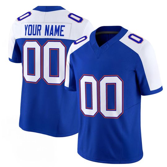 Discover Florida Inspired Blue White College Style Football Jersey Custom Name & Number, Personalized Unisex Game Day Fan Jersey Gift
