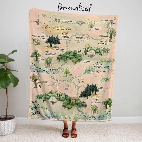 Discover Pooh Map Baby Blanket, Disney Gift