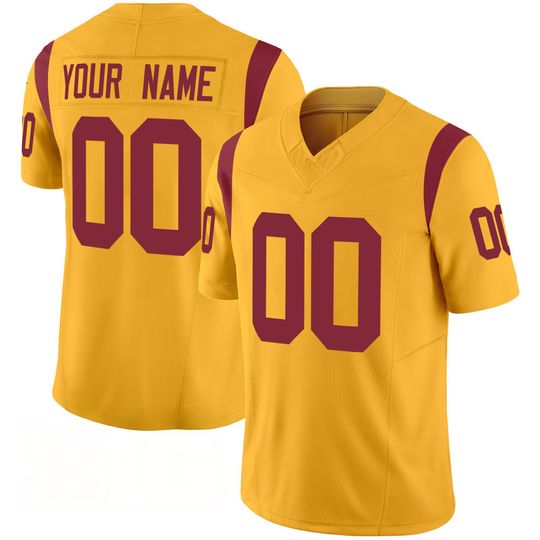 USC Inspired Gold College Football Jersey Custom Name & Number, Personalized Game Day Jersey for Fans