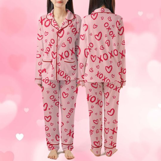 Discover Couple Valentine Pajama Set, Lover Pajamas, Romantic Sleepwear, Gift for Him and Her