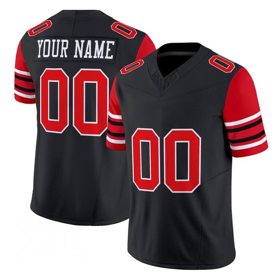 Discover Utah Inspired Black Red College Style Football Jersey Custom Name & Number, Personalized Game Day Fan Jersey for Men Women