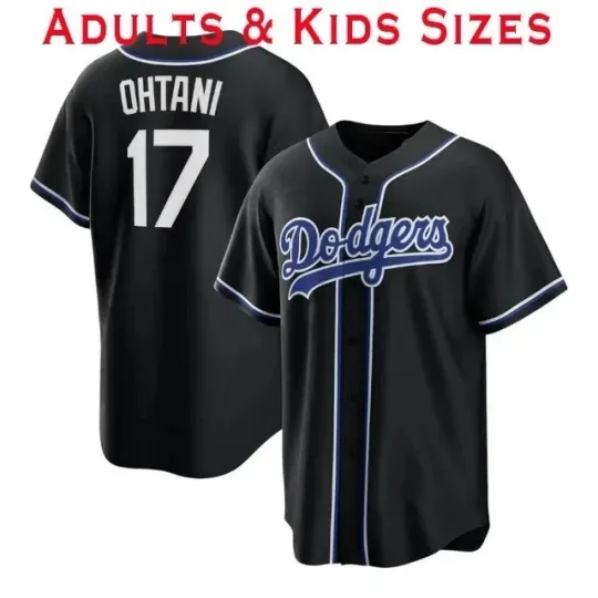 Discover Black The Dodgers #17 Ohtani 3D Jersey baseball Shirt Unisex S to 5XL KidK132924
