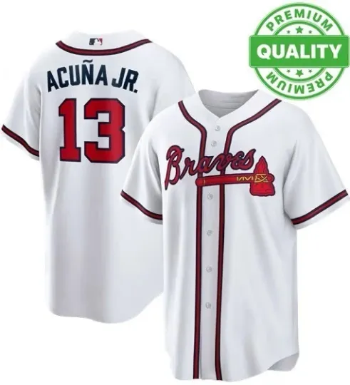 Acuna Jr #13 Braves Team Baseball Jersey 3D AOP PP2677
