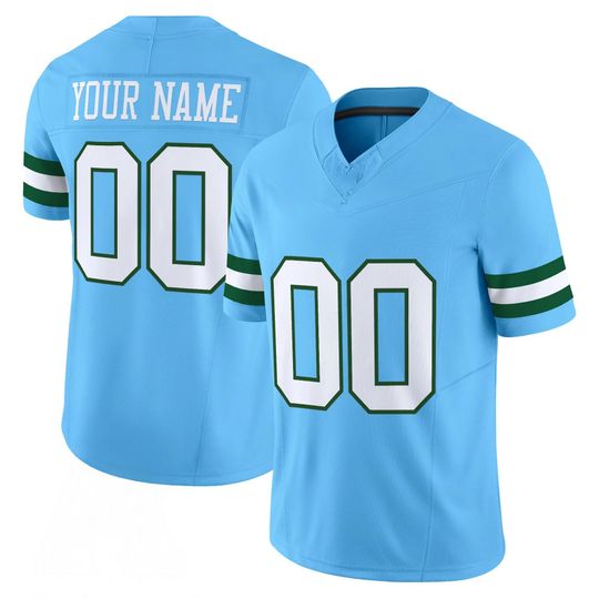 Discover Green Wave Color Style Football Jersey Embroidered Full Logo Custom Name Number Personalized Fan Jersey Men Women Retro Game Day Tee