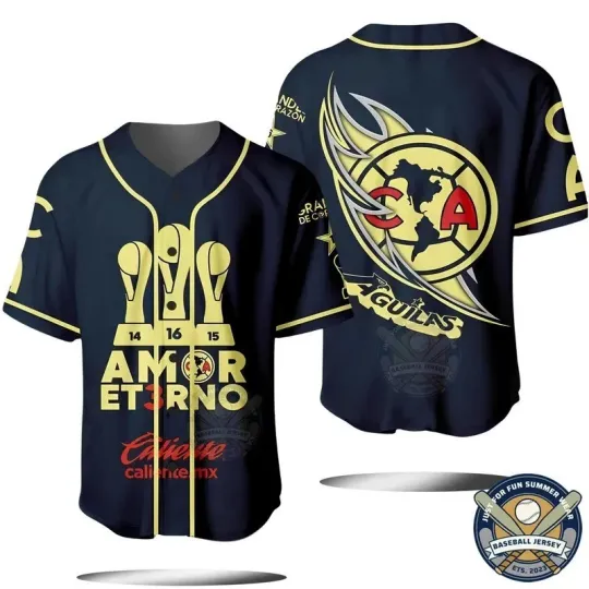 Discover Club America Tricampeon Amor Eterno Baseball Jersey Personalized Mexican Fan
