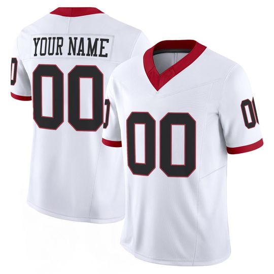 Discover Georgia Embroidered White Football Jersey Custom, Personalized Name Number Mens Team Uniform Jersey, Custom Game Day Top, Football Fan Gift