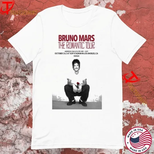 Discover Bruno Mar SoFi Stadium Los Angeles CA The Romantic Tour 2026 T-Shirt