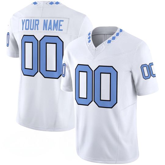 Discover Light Blue Accent Embroidered Football Jersey Custom Name Number Stitched Game Day Fan Gift