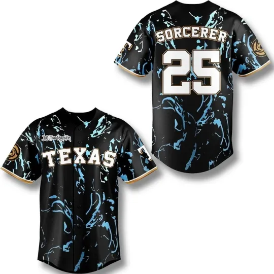 Discover Personalized Name & Number T.X. Rangers x Jjtsu Kaisen Jersey Giveaway