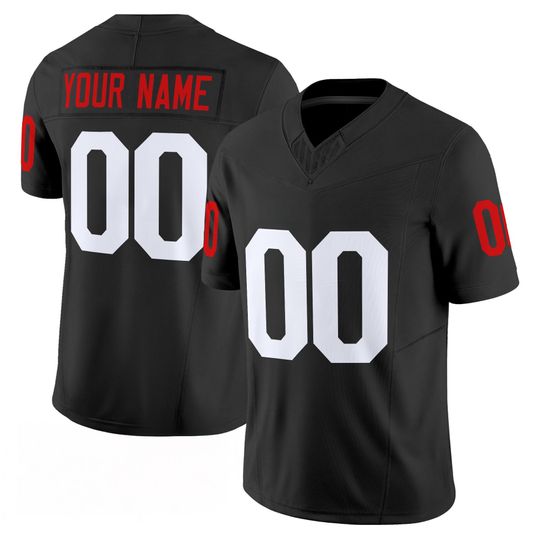 Discover Indiana Embroidered Full Logo Custom Football Jersey, Black Jersey Name Number, Personalized Game Day Athletic Top, Fan Gift for Supporters