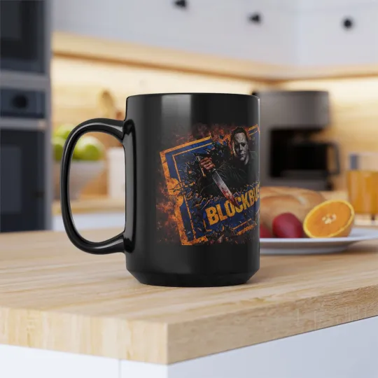 Discover Michael Myers Blockbuster Black Mug - Horror Movie Coffee Cup