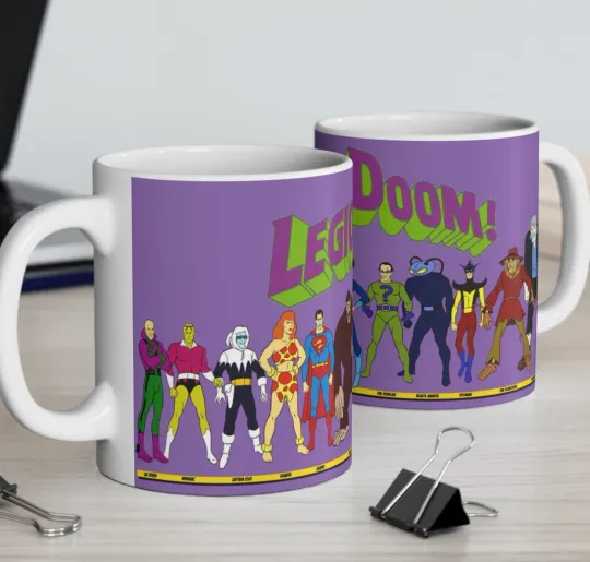 Discover Legion of Dooom Coffee Mug 11oz - Super Friends - Lex Luthor, Sinestro, Scarecrow