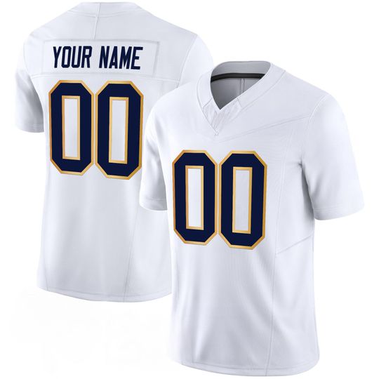 Discover South Bend Style Embroidered Full Logo Custom Football Jersey, Personalized Name Number College Fan Gear, White Game Day Jersey