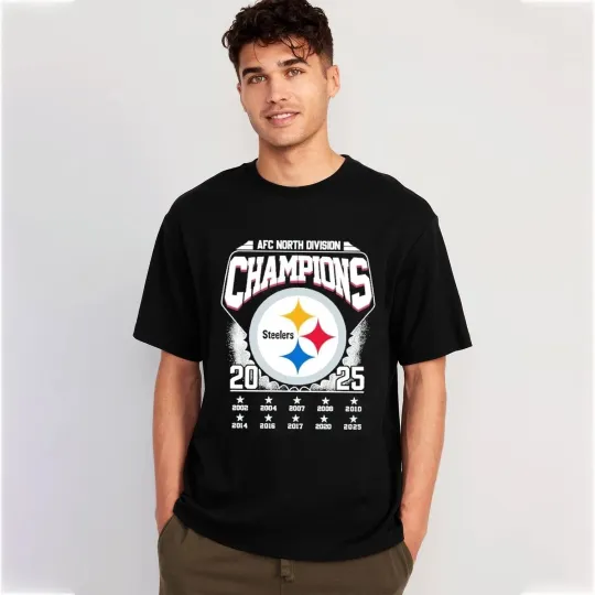 Discover Steeler 2025 AFC North Division Champions T-Shirt