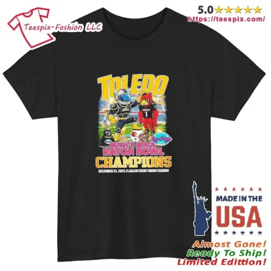 Discover Toledo Mascot Bush’s Boca Raton Bowl Boca Raton Champions Shirt