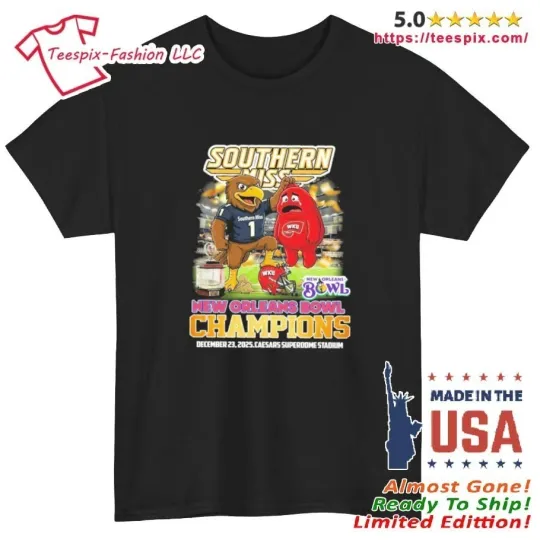 Discover Southern Miss Nw Orleans Bowl Champions, Bowl Mascot Shirt