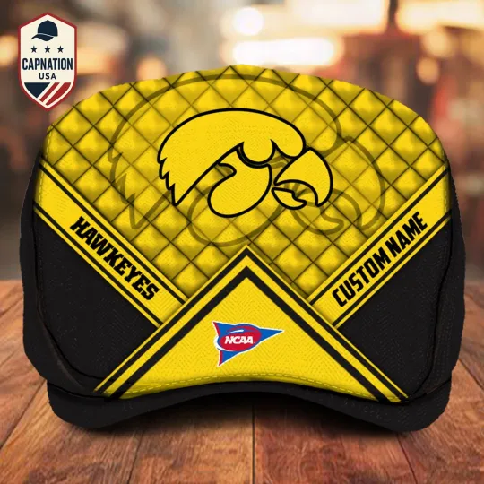 Discover Iowa-Hawkeyes Jeff Cap NCAA Jeff Cap NCAA Flat Cap NCAA Newsboy Cap For Men