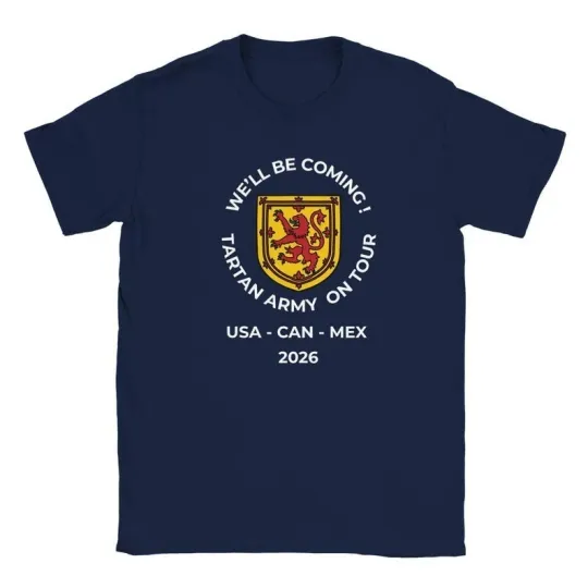 Discover We'll Be Coming Tartan Army On Tour USA 2026 T Shirt, Scotland Football