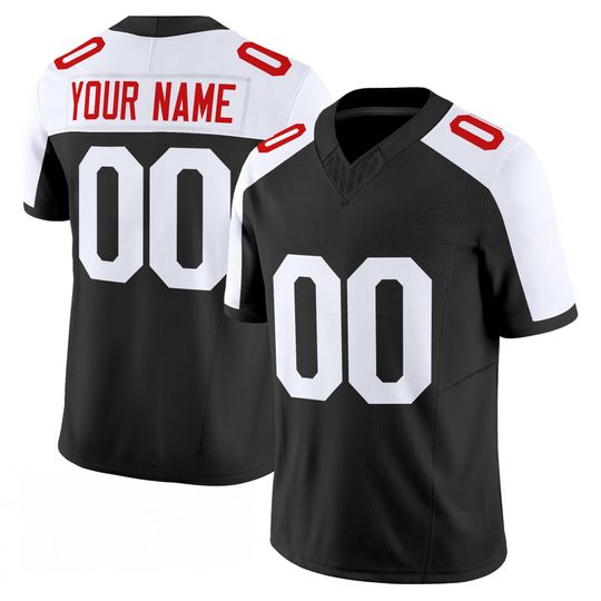 Discover Indiana Embroidered Full Logo Custom Black White Football Jersey, Personalized Name Number Athletic Game Day Gear, Mens Sports Jersey