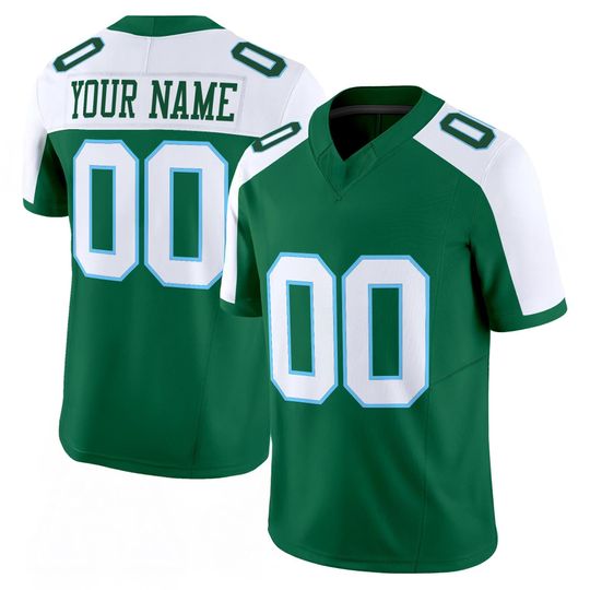 Discover Green Wave Color Style Football Jersey Embroidered Custom Full Logo Personalized Name Number College Fan Jersey Game Day Gift Unisex