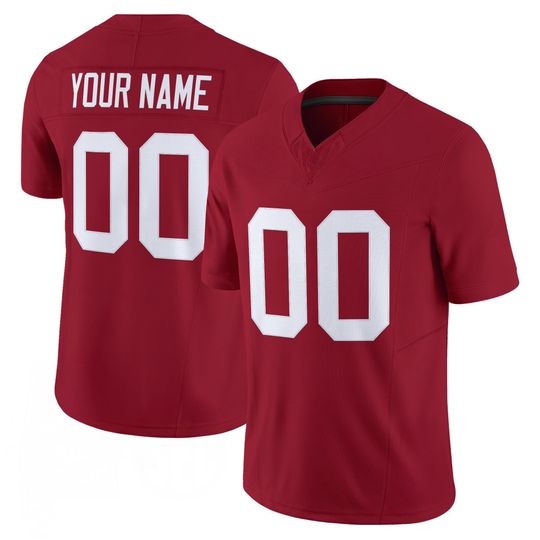 Discover Albm Embroidered Full Logo Custom Football Jersey, Personalized Name Number Crimson Game Day Jersey, Mens Custom Team Uniform, Fan Gift